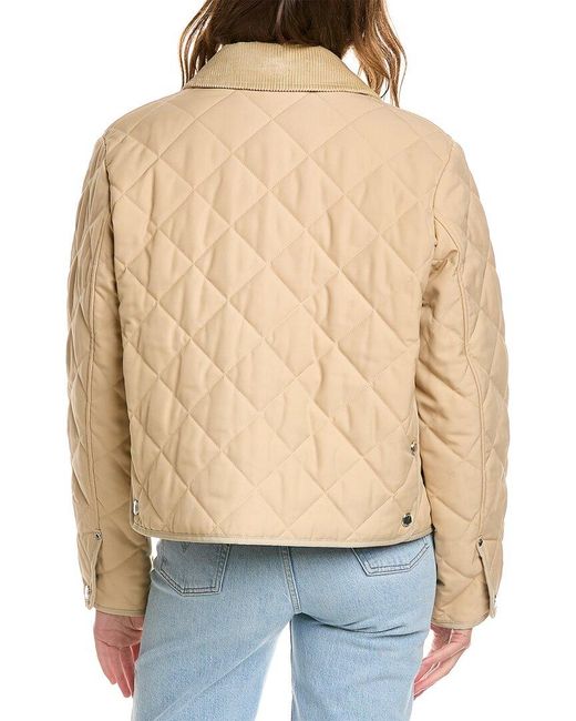 Burberry Blue Diamond Quilted Cropped Jacket