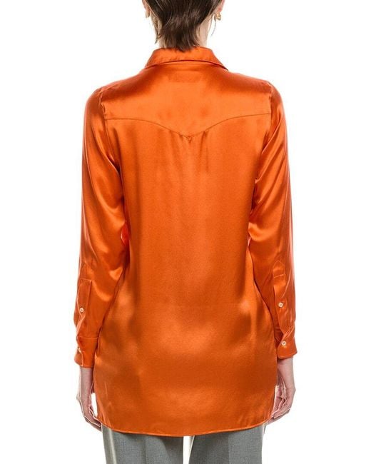 Officine Generale Orange Katrina Silk Shirt