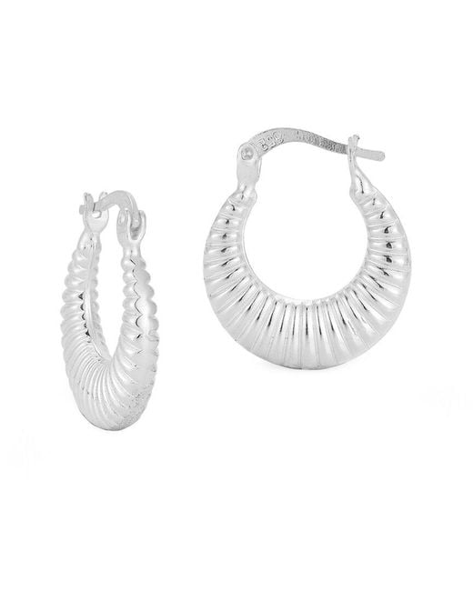 Chloe and Madison White Vintage Textured Hoops