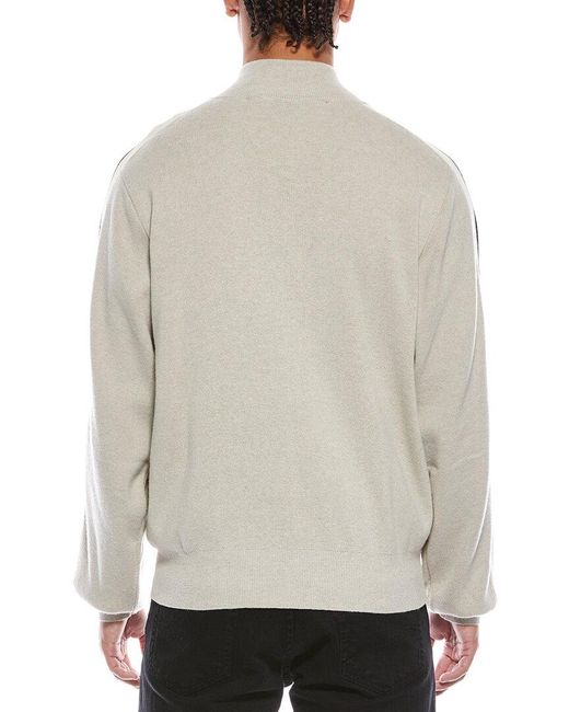 Palm Angels Gray Classic Logo Knit Wool & Cashmere-blend Track Jacket for men