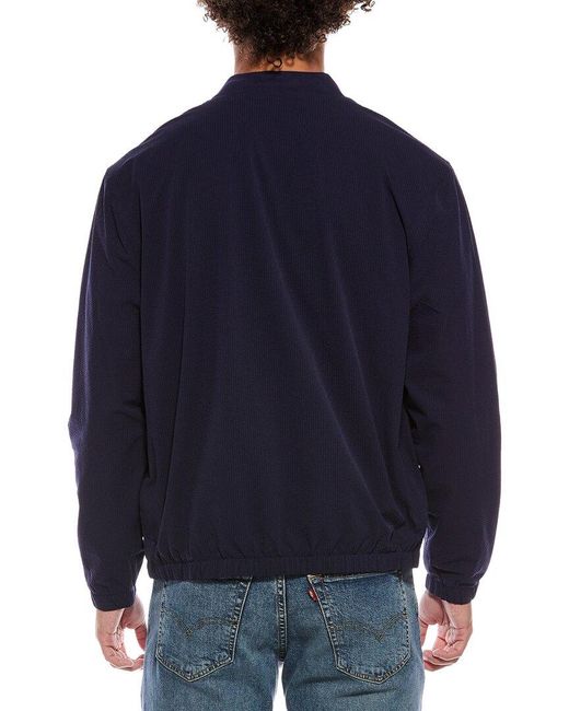 Scotch & Soda Blue Seersucker Zip Jacket for men