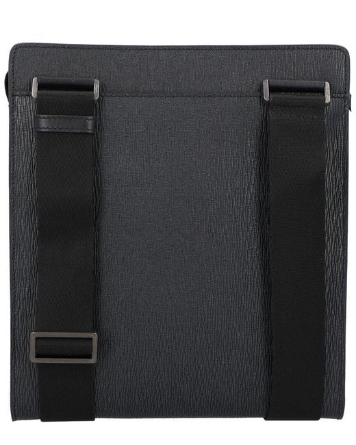 Ferragamo Black Leather Messenger Bag for men