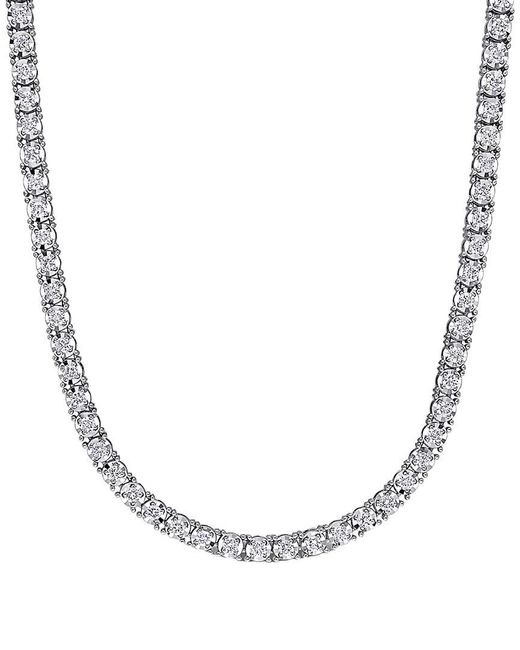 Diamond Select Cuts Metallic 14k 7.07 Ct. Tw. Diamond Tennis Necklace