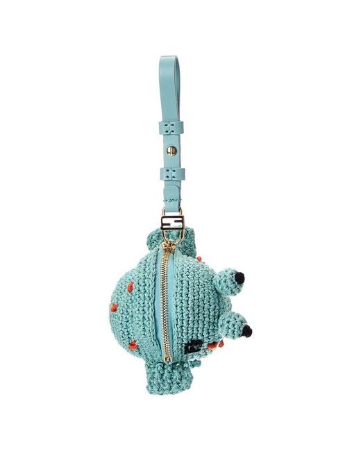 Fendi Blue Bff Crochet Coin Purse