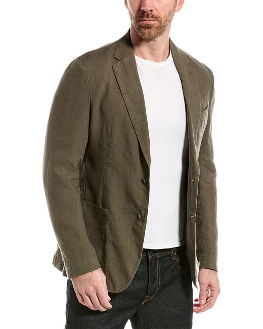 BOSS HUGO Linen Jacket in Green for Men | Lyst