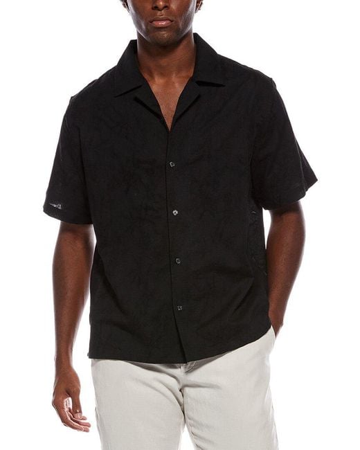 Slate & Stone Black Camp Collar Shirt for men