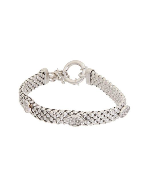 Meshmerise Metallic 18k Over Silver 0.12 Ct. Tw. Diamond Bracelet