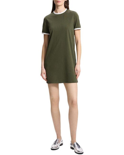 Theory Green Ringer Tee Dress