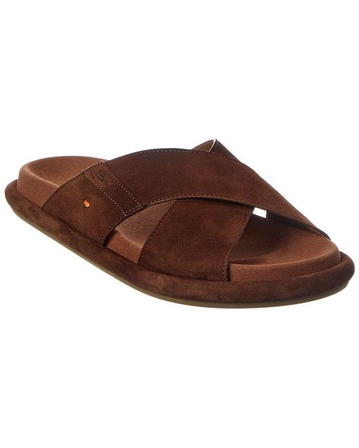 Santoni Brown Suede Sandal