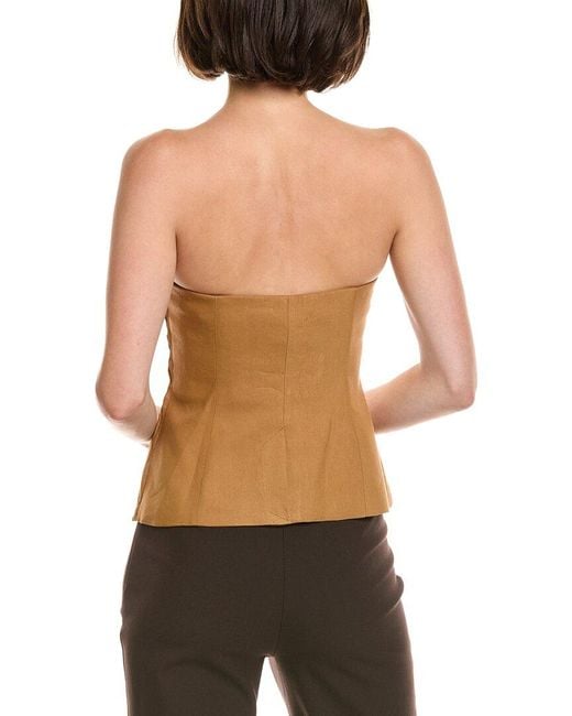 A.L.C. Black Renee Linen-blend Bustier Top