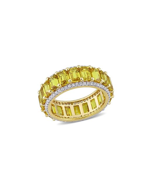 Diamond Select Cuts Metallic 14k 11.71 Ct. Tw. Diamond & Yellow Sapphire Ring