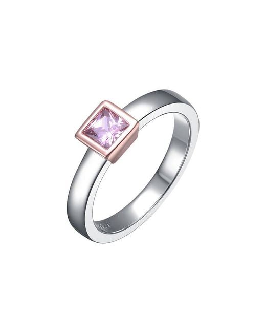 Rachel Glauber White 14K Plated Cz Engagement Ring