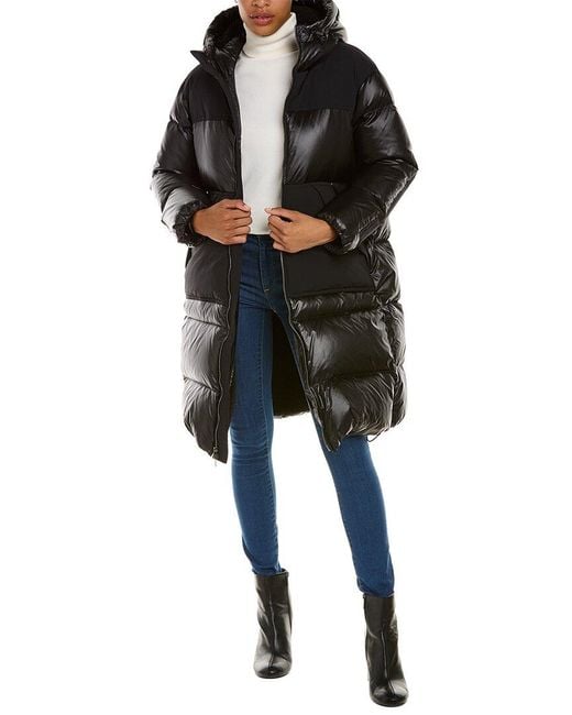 Theory Synthetic Combo Puffer Coat in Black Lyst Canada