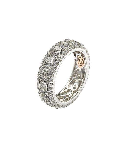 Suzy Levian CZ Jewelry White Suzy Levian Silver Cz Modern Eternity Ring