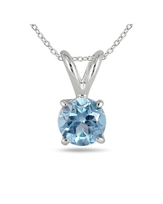 Gemstones Blue 14k 0.45 Ct. Tw. Aquamarine Necklace