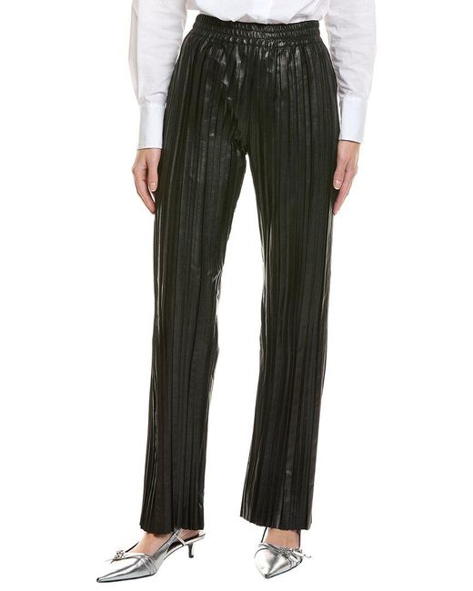 Helmut Lang Green Pleat Leather Car Trouser