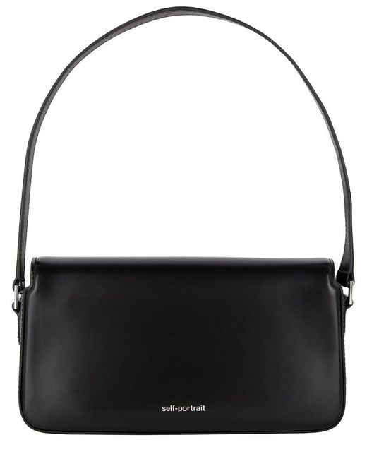 Self-Portrait Black Self-Portrait Bow-Detail Leather Crossbody