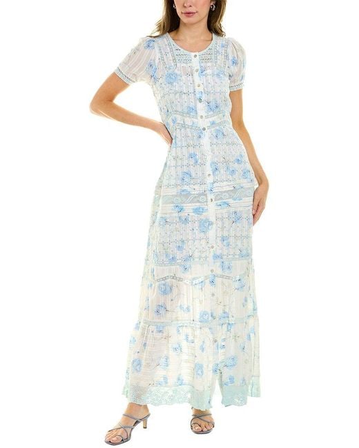 LoveShackFancy Medina Victorian Maxi Dress in Blue Lyst UK