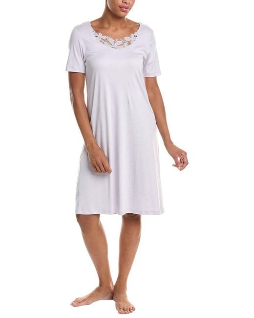 Hanro White Kalea Floral Tulle Nightgown
