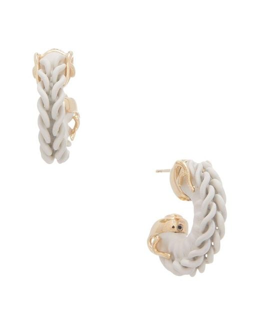 Fendi White Filo Earrings