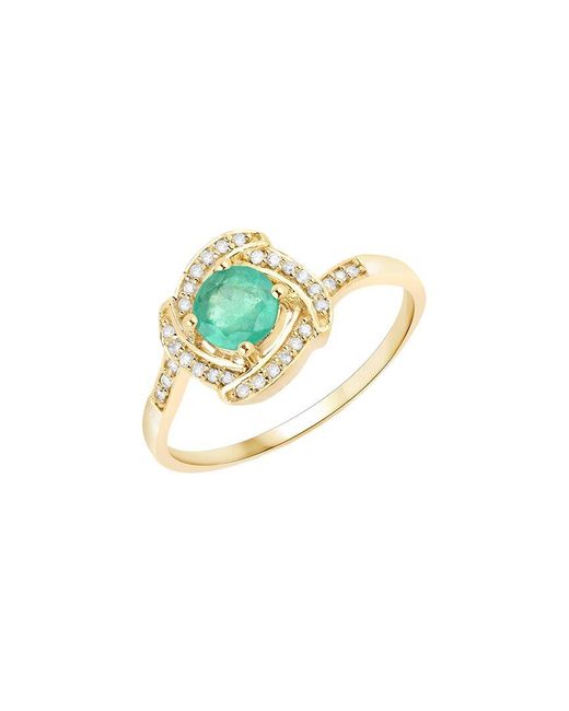 Diana M Blue Fine Jewelry 14k 0.50 Ct. Tw. Diamond & Emerald Ring