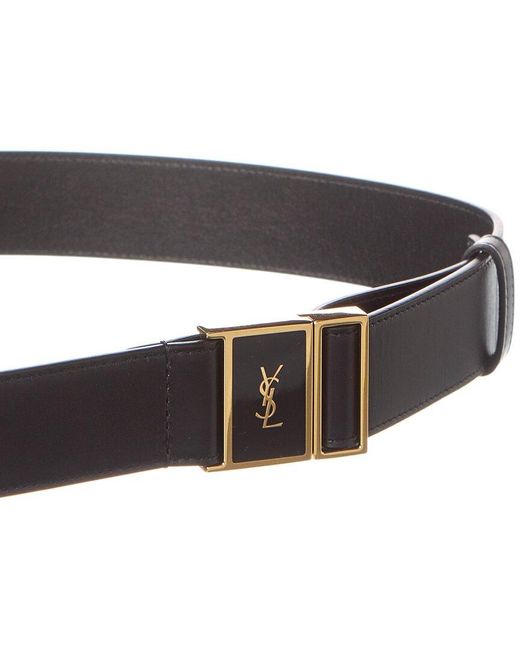 Saint Laurent Black Leather Belt