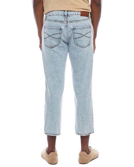 Brunello Cucinelli Blue Light Wash Traditional Jean for men