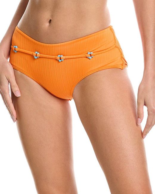 Frankie's Bikinis Orange Bikinis Liv Plisse Bikini Bottom