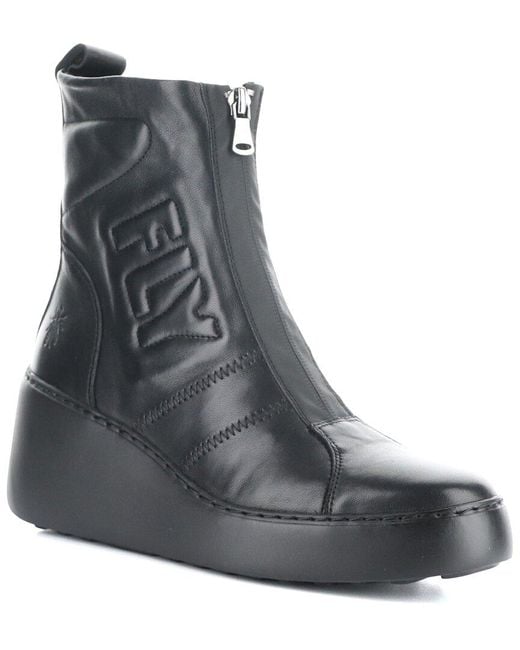 Fly London Black Drim Leather Boot