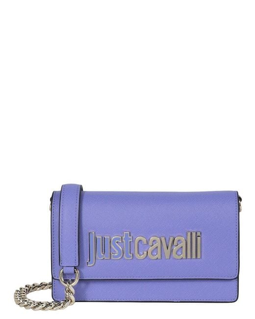 Just Cavalli Purple Plaque Logo Crossbody