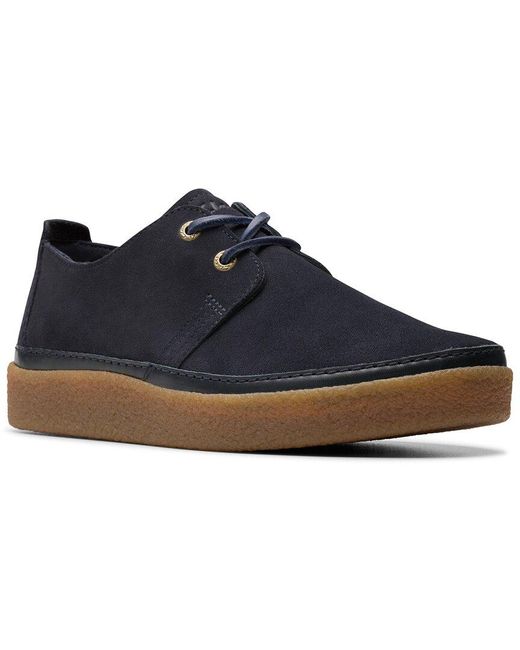 Clarks Blue Clarkwood Low Suede Shoe for men