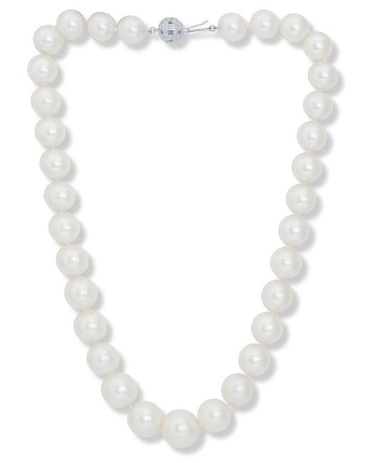 Diana M White Fine Jewelry 14k 0.60 Ct. Tw. Diamond 15mm Pearl Necklace