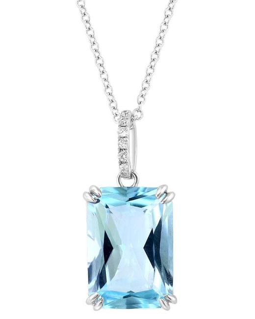 Effy Fine Jewelry Blue 14K 8.54 Ct. Tw. Sky Topaz Necklace