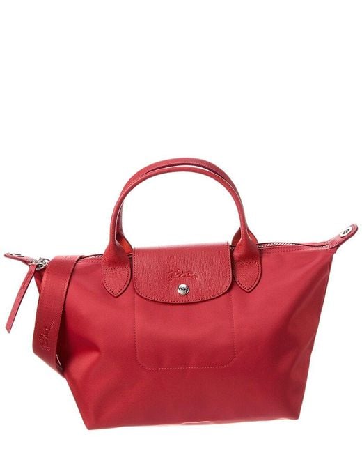Longchamp Le Pliage Neo Small Nylon Short Handle Tote in Red