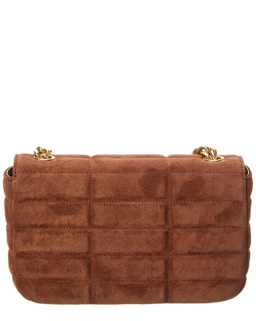 Céline Brown Monochrome Quilted Suede Shoulder Bag