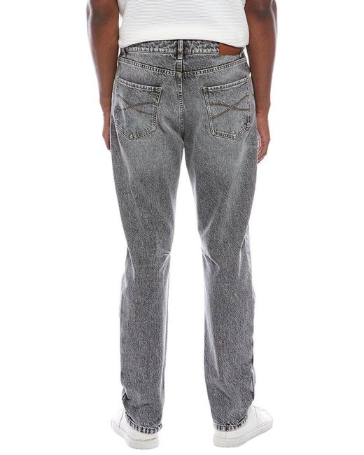 Brunello Cucinelli Gray Light Wash Leisure Jean for men