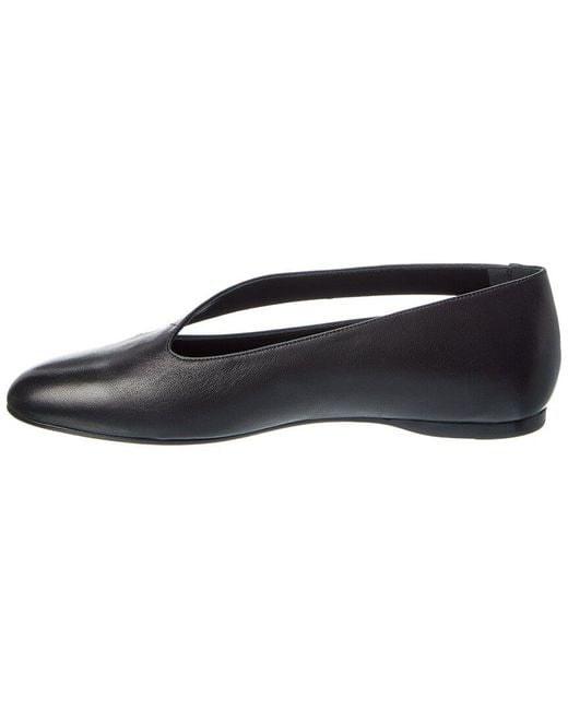 Khaite Black Diana Leather Ballet Flat