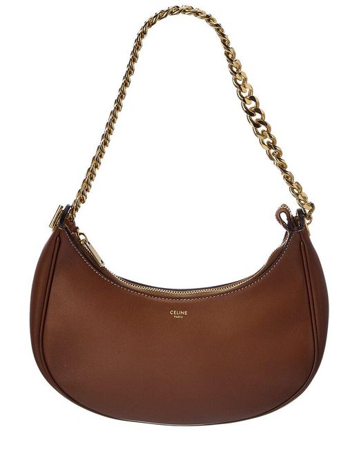 Céline Brown Ava Medium Leather Hobo Bag
