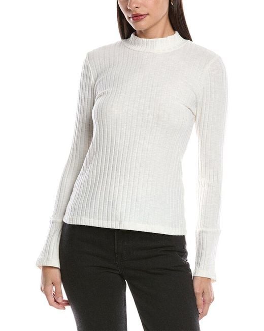 Michael Stars White Opal Turtleneck Top