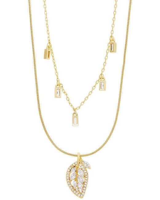 Savvy Cie Metallic Cz Stackable Necklace