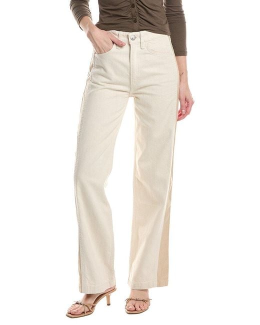 Rag & Bone Natural Logan Spliced Wide Leg Jean