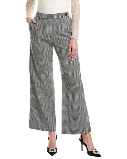 Maje Gray Wool-Blend Pant