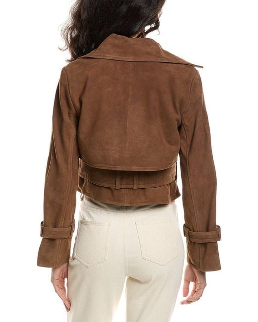 Walter Baker Brown Rexa Suede Short Trench Coat