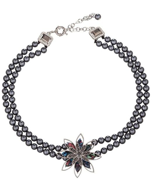 Eye Candy LA Metallic Glass Crysal Statement Necklace