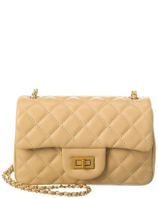 Tiffany & Fred Paris Natural Quilted Leather Crossbody