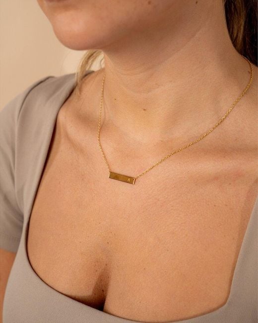 Sterling Forever White 14k Over Silver Bar Initial Necklace (a-z)