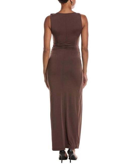 Bardot Brown Reed Gold Detail Maxi Dress