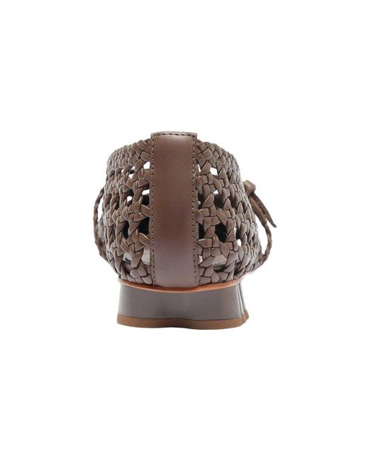 Farm Rio Brown Woven Leather Ballerina Flat