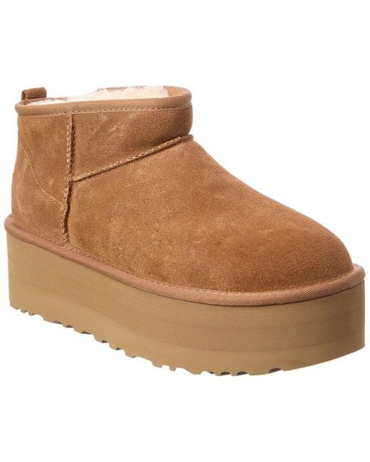 Ugg Brown Classic Ultra Mini Suede Platform Boot