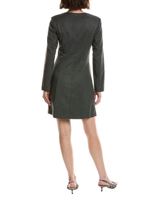 Pascale La Mode Black Long Sleeve Wool-Blend Mini Dress